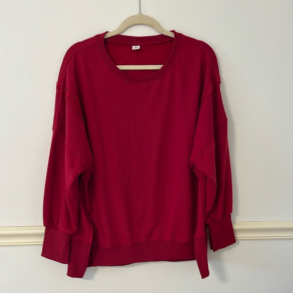 Anrabess Wine-colored oversized sweatshirt